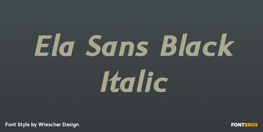 Ela Sans Black Italic Font Poster #1