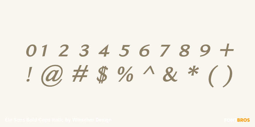 Ela Sans Bold Caps Italic Font Poster #1