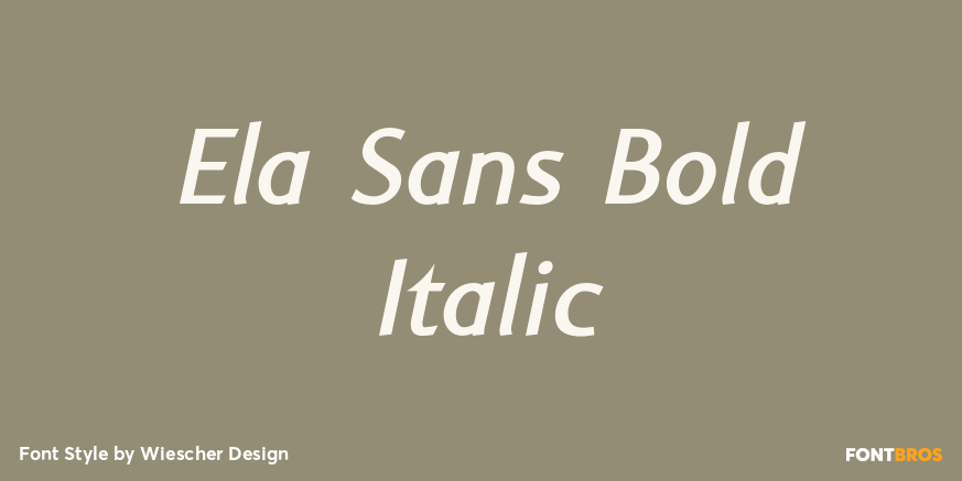 Ela Sans Bold Italic Poster