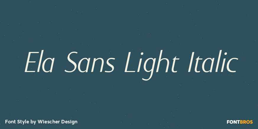 Ela Sans Light Italic Poster