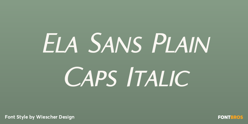 Ela Sans Plain Caps Italic Poster