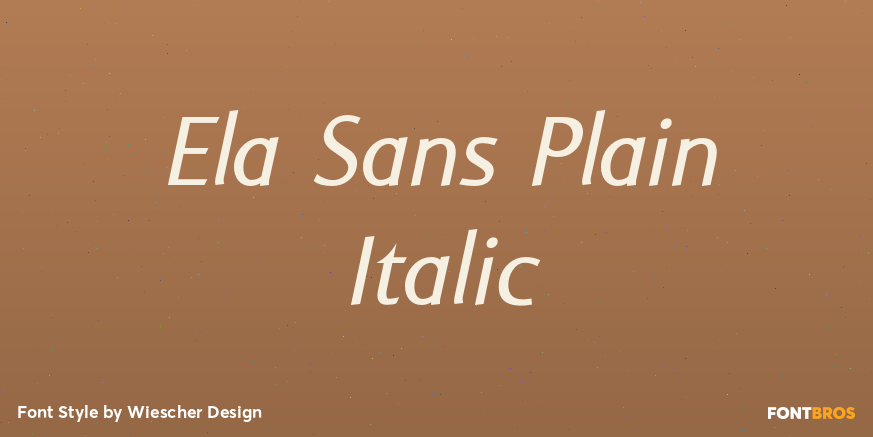 Ela Sans Plain Italic Poster