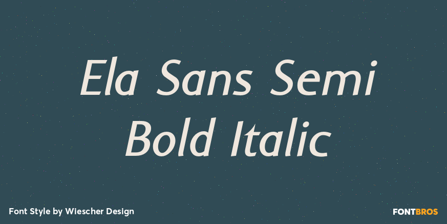 Ela Sans Semi Bold Italic Font Poster #1