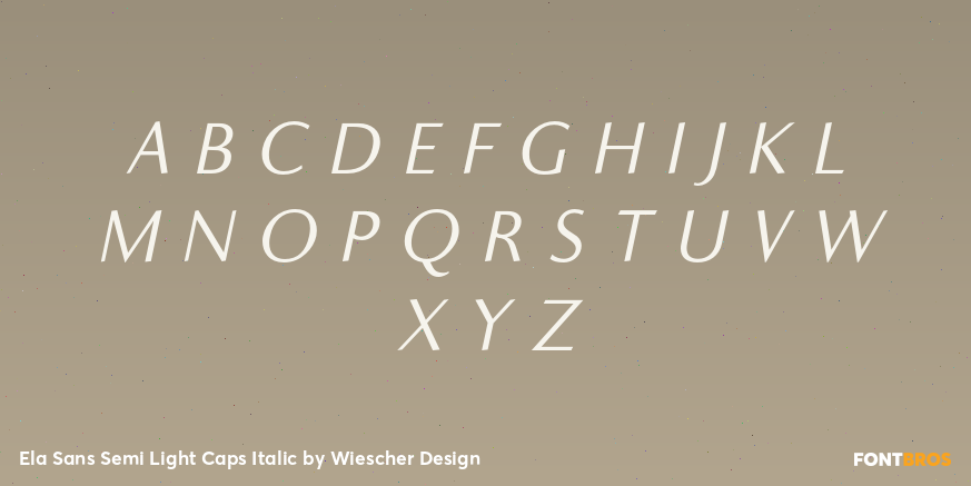 Ela Sans Semi Light Caps Italic Font Poster #2