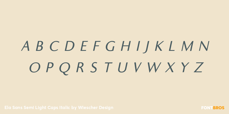 Ela Sans Semi Light Caps Italic Font Poster #3