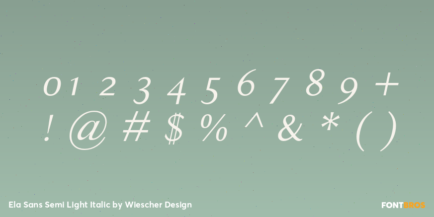 Ela Sans Semi Light Italic Font Poster #1