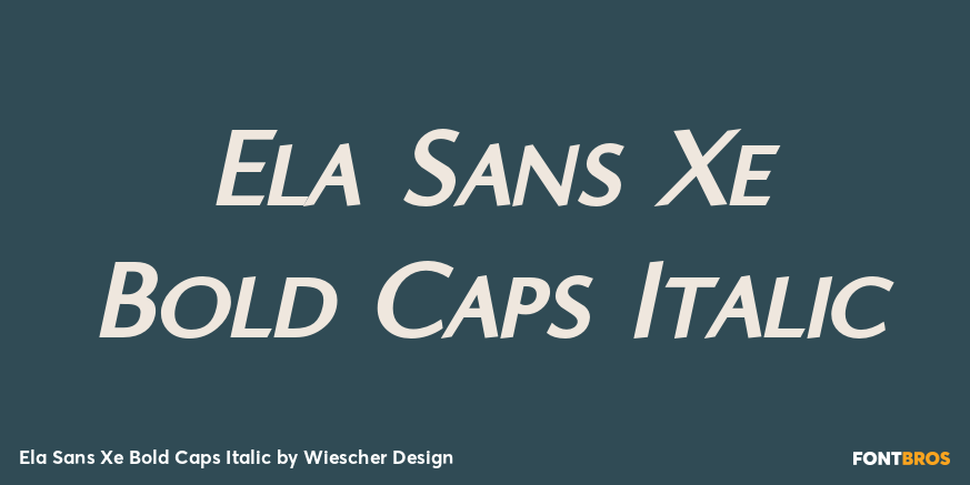 Ela Sans Xe Bold Caps Italic Poster