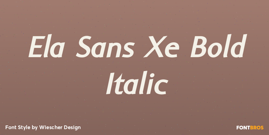 Ela Sans Xe Bold Italic Poster