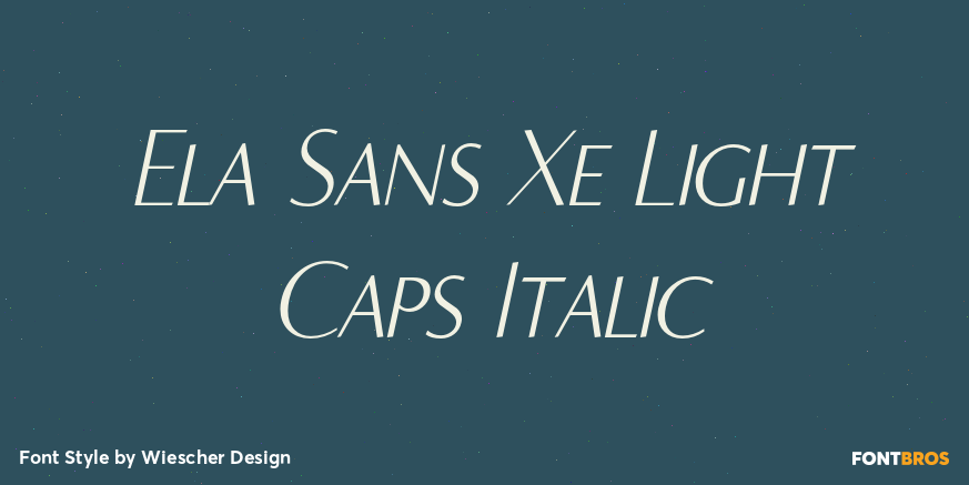 Ela Sans Xe Light Caps Italic Font Poster #1
