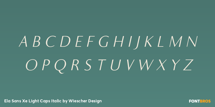 Ela Sans Xe Light Caps Italic Font Poster #1