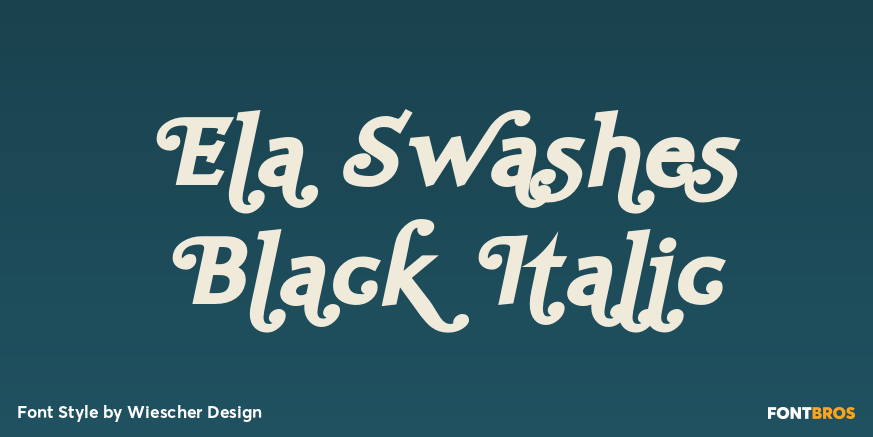 Ela Swashes Black Italic Poster