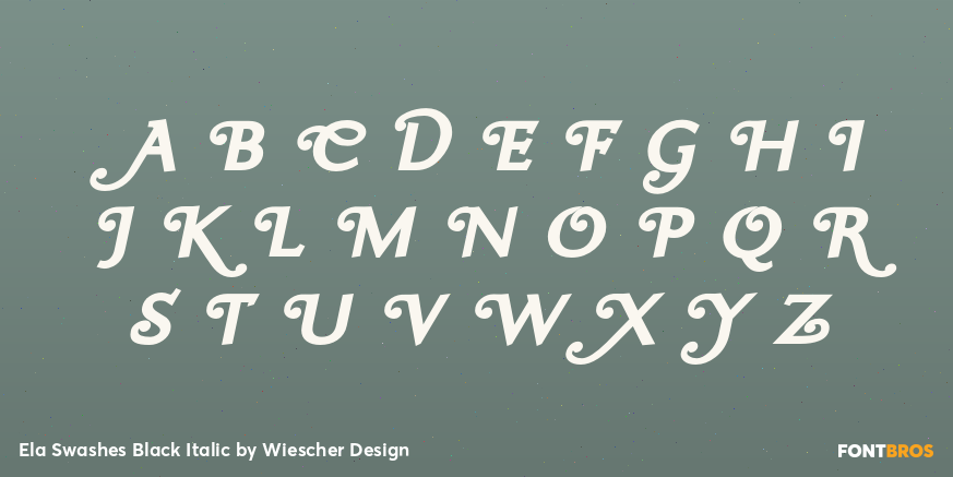 Ela Swashes Black Italic Font Poster #2