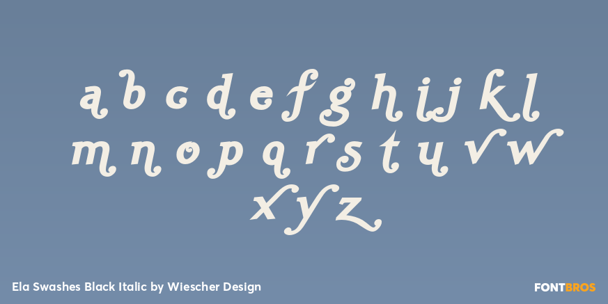 Ela Swashes Black Italic Font Poster #3