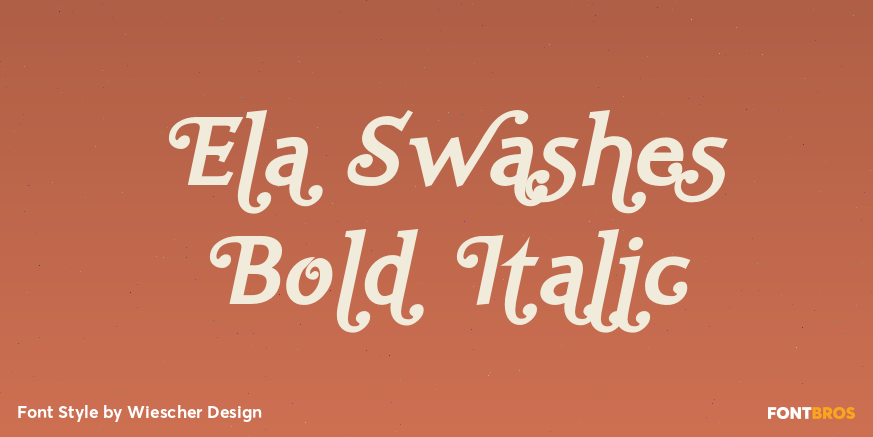 Ela Swashes Bold Italic Poster