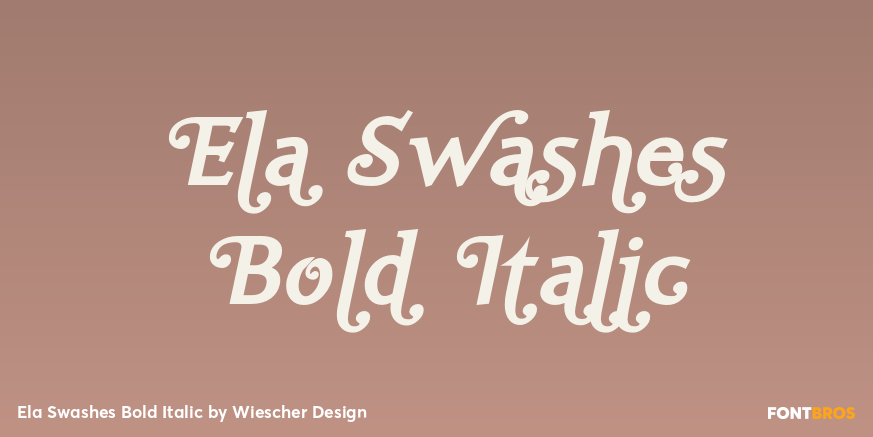 Ela Swashes Bold Italic Font Poster #1