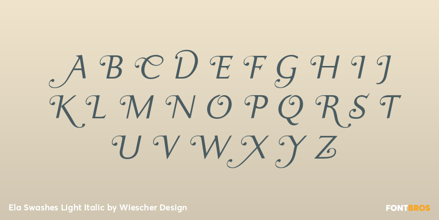 Ela Swashes Light Italic Font Poster #2
