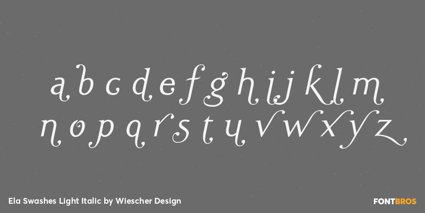 Ela Swashes Light Italic Font Poster #3
