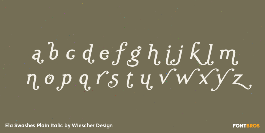 Ela Swashes Plain Italic Font Poster #1