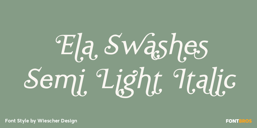 Ela Swashes Semi Light Italic Font Poster #1