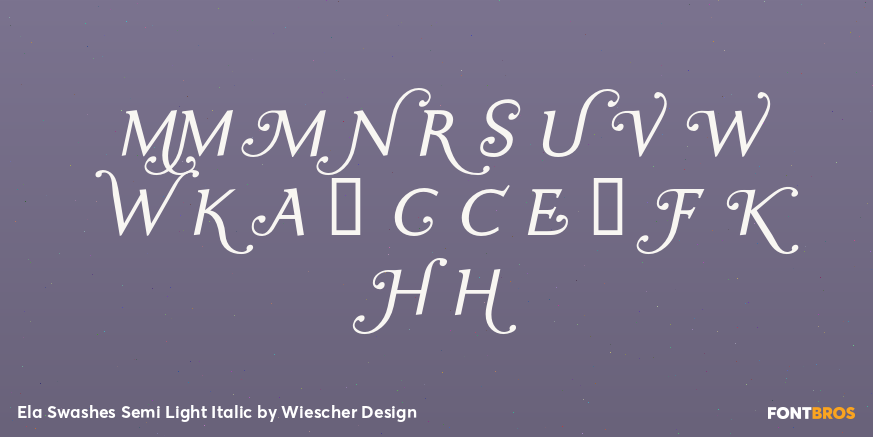 Ela Swashes Semi Light Italic Font Poster #1