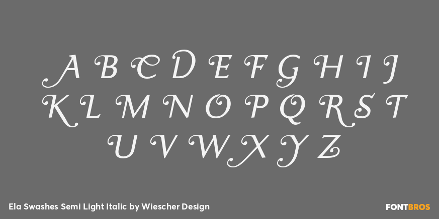 Ela Swashes Semi Light Italic Font Poster #1