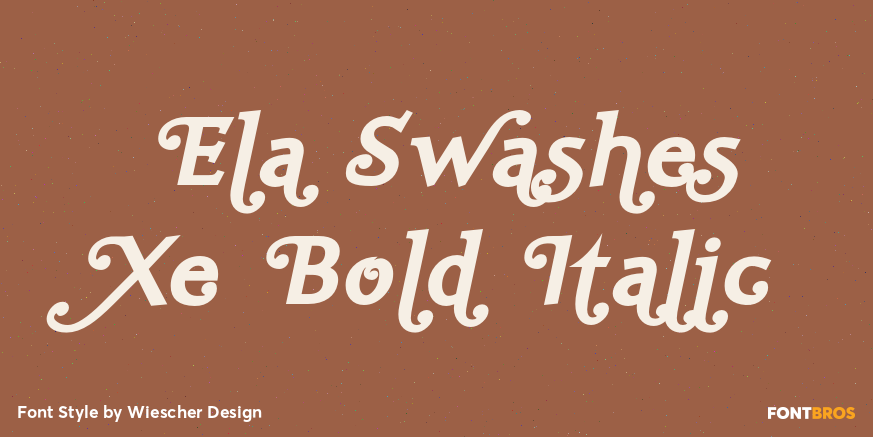Ela Swashes Xe Bold Italic Poster