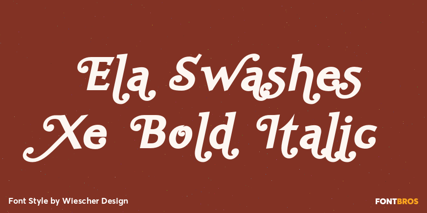 Ela Swashes Xe Bold Italic Poster