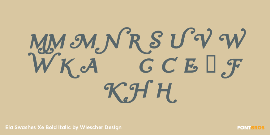 Ela Swashes Xe Bold Italic Font Poster #1