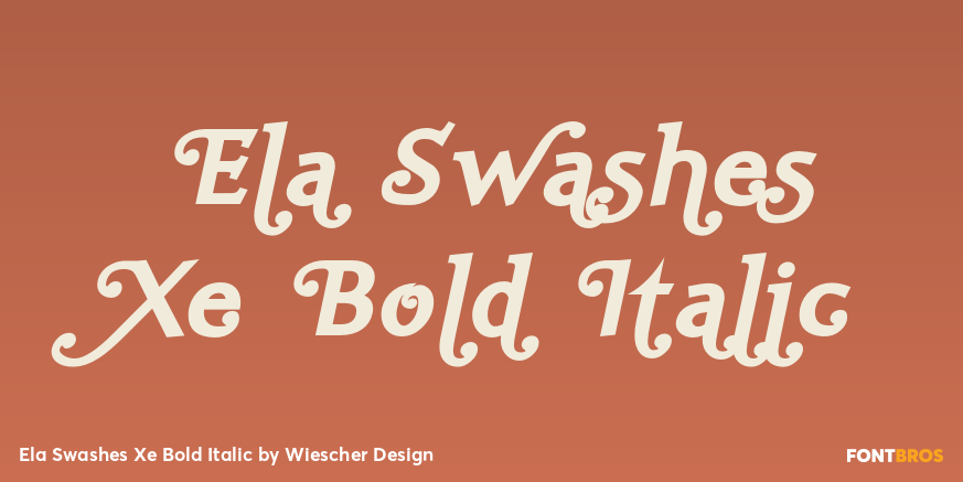 Ela Swashes Xe Bold Italic Poster