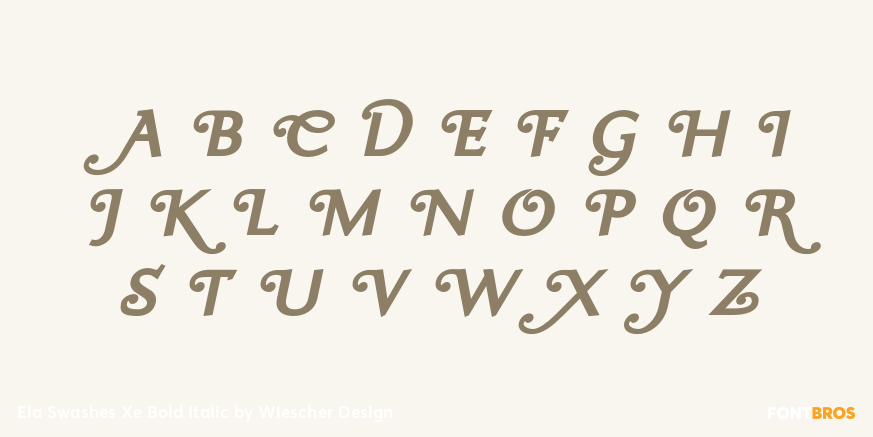 Ela Swashes Xe Bold Italic Font Poster #1