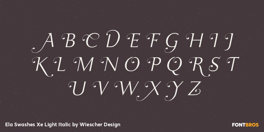 Ela Swashes Xe Light Italic Font Poster #2