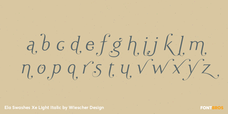 Ela Swashes Xe Light Italic Font Poster #3