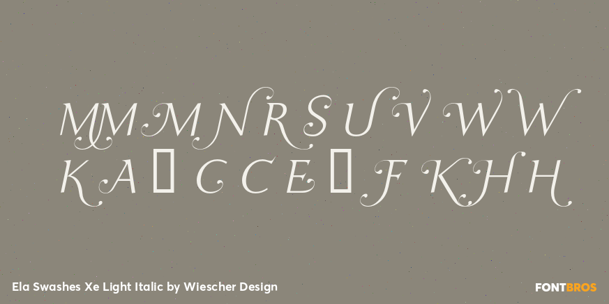 Ela Swashes Xe Light Italic Font Poster #4