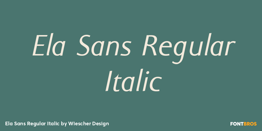 Ela Sans Regular Italic Poster