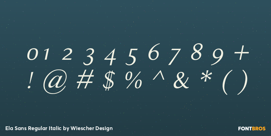 Ela Sans Regular Italic Font Poster #4