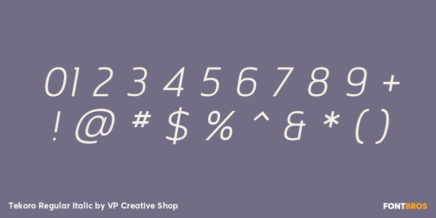 Tekoro Regular Italic Font Poster #4
