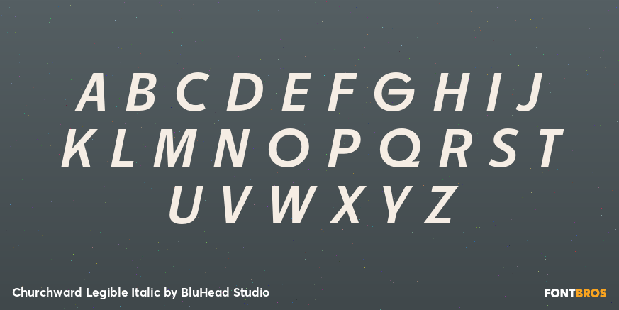 Churchward Legible Italic Font Poster #2