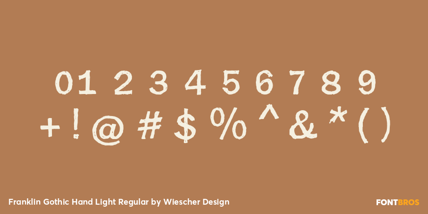 Franklin Gothic Hand Light Regular Font Poster #4