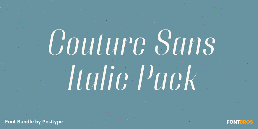 Couture Sans Italic Pack Font Poster #1