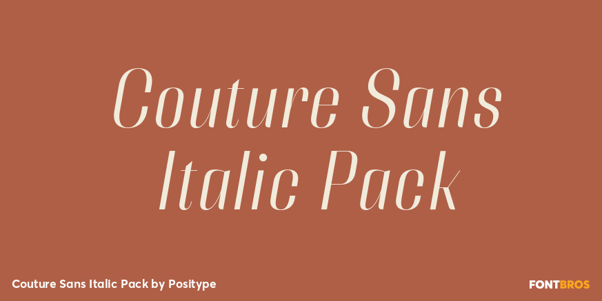 Couture Sans Italic Pack Font Poster #1