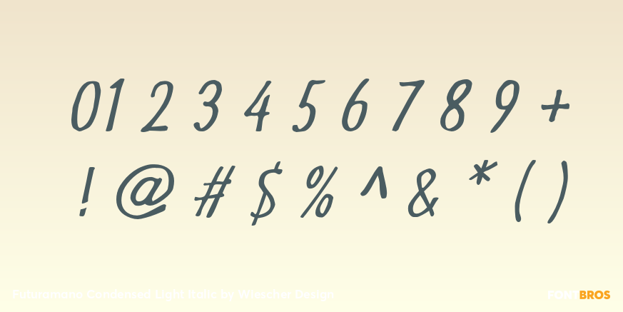 Futuramano Condensed Light Italic Font Poster #1