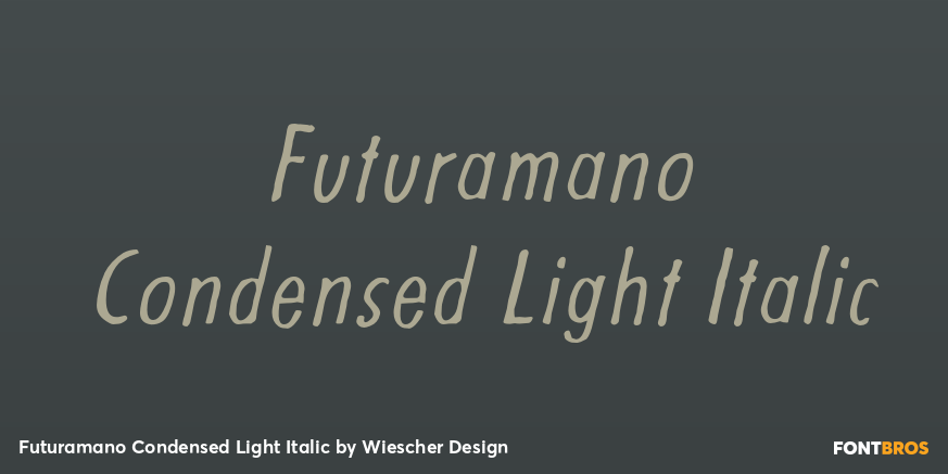 Futuramano Condensed Light Italic Font Poster #1