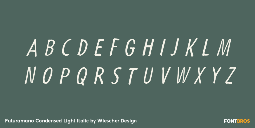 Futuramano Condensed Light Italic Font Poster #2