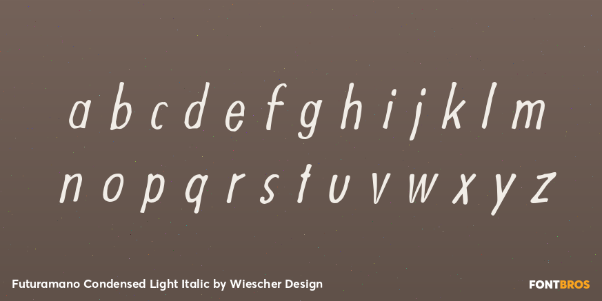 Futuramano Condensed Light Italic Font Poster #3