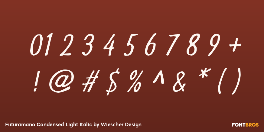 Futuramano Condensed Light Italic Font Poster #4