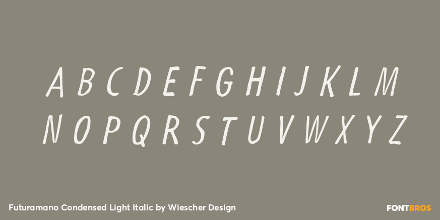 Futuramano Condensed Light Italic Font Poster #1