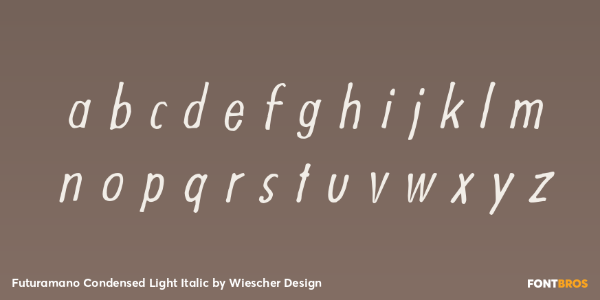 Futuramano Condensed Light Italic Font Poster #1