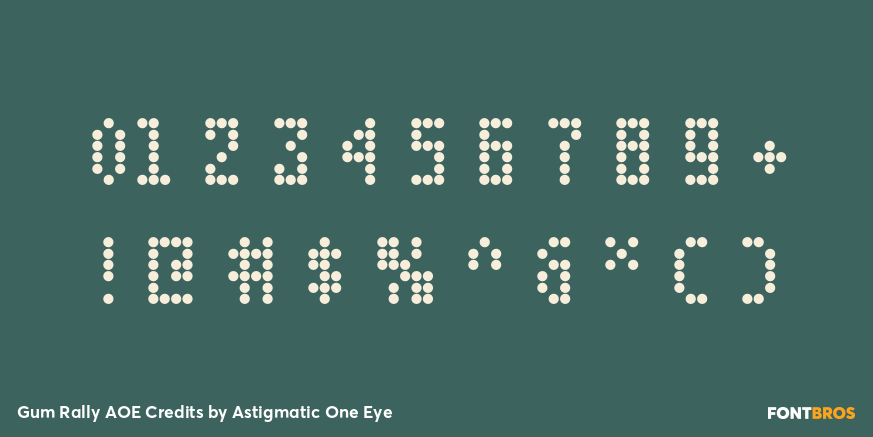 Gum Rally AOE Credits Font Poster #1