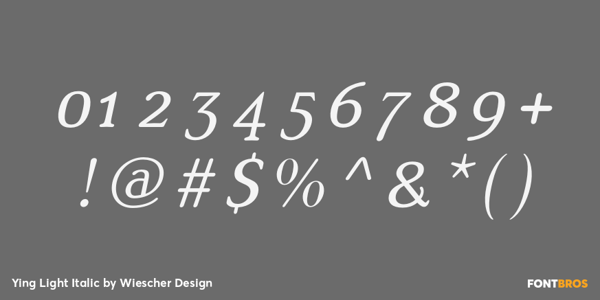 Ying Light Italic Font Poster #1