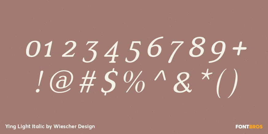 Ying Light Italic Font Poster #4